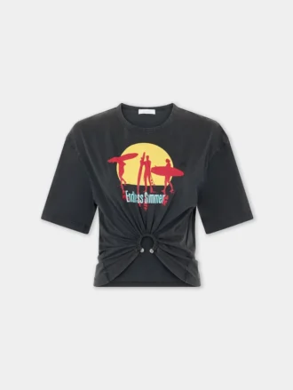 Krótki T-shirt z nadrukiem z bawełny