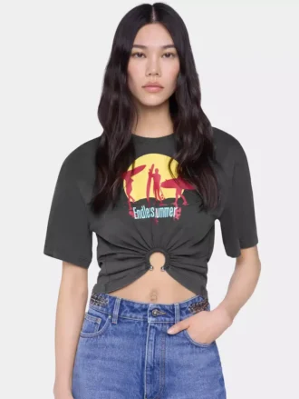 Krótki T-shirt z nadrukiem z bawełny